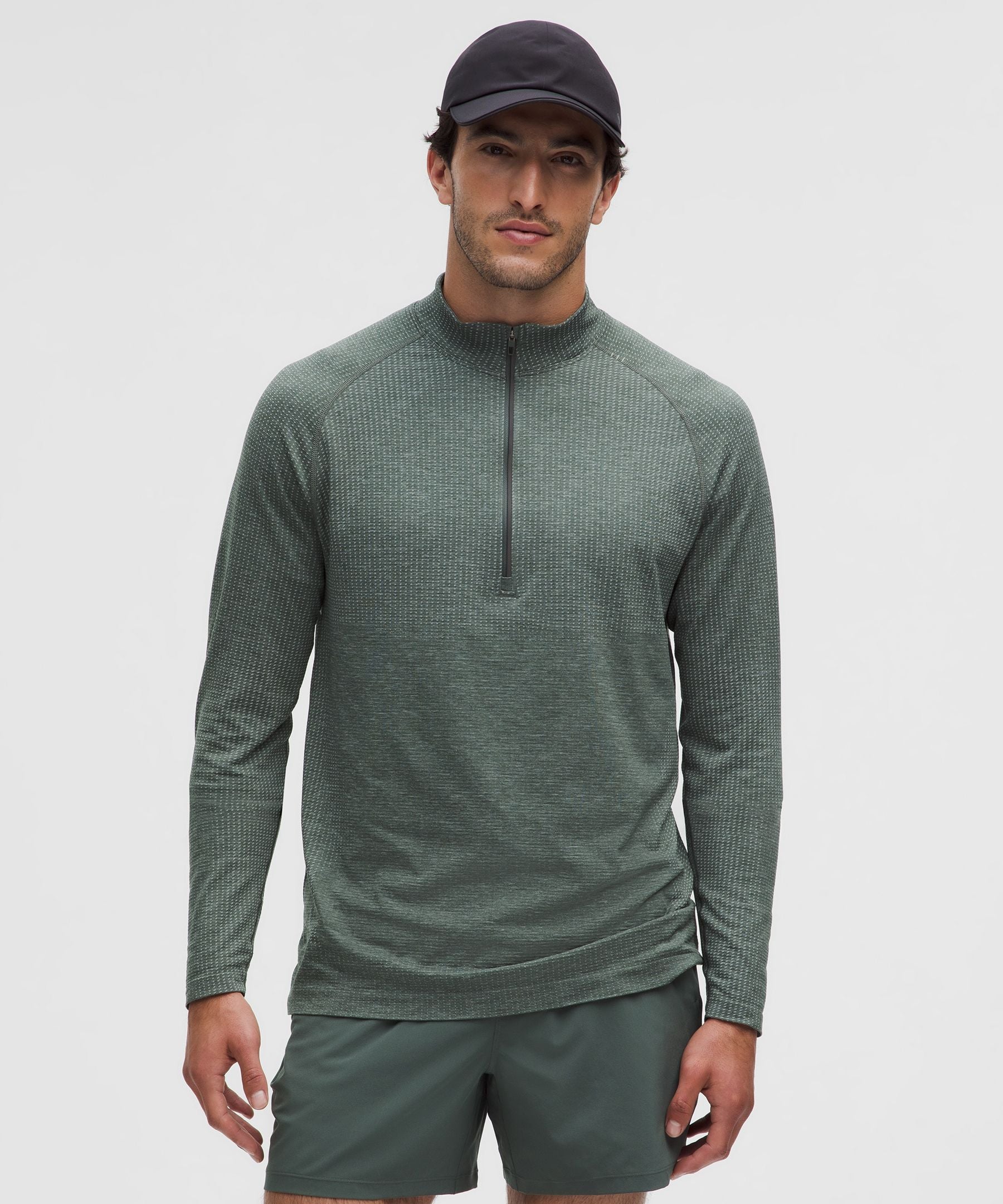 Lululemon Metal Vent Tech Half Zip Pine Grey/Palm Deco