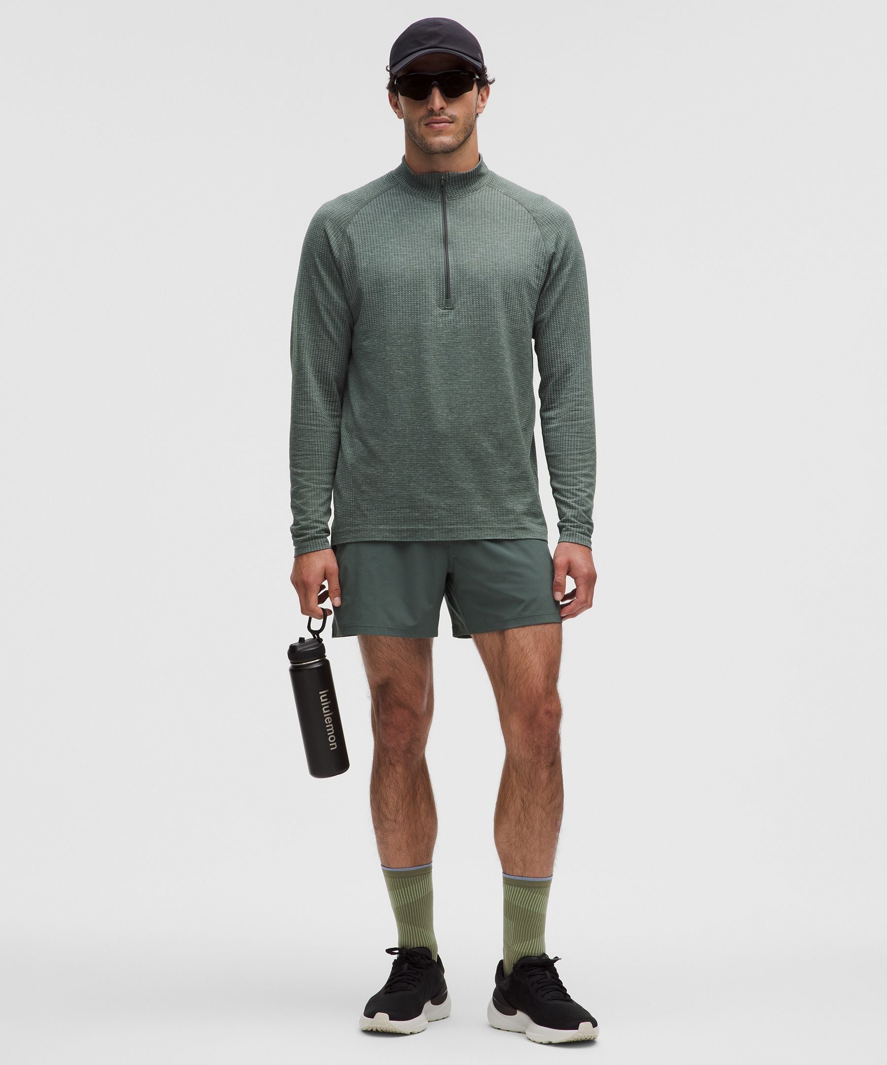 Lululemon Metal Vent Tech Half Zip Pine Grey/Palm Deco