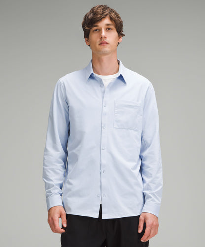 Lululemon Commission Long-Sleeve Shirt *Pocket Blue Linen/White
