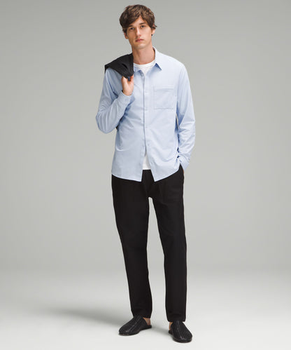 Lululemon Commission Long-Sleeve Shirt *Pocket Blue Linen/White