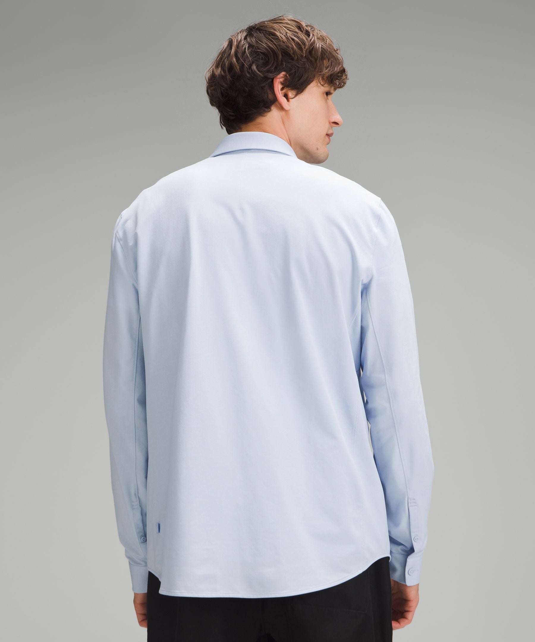 Lululemon Commission Long-Sleeve Shirt *Pocket Blue Linen/White