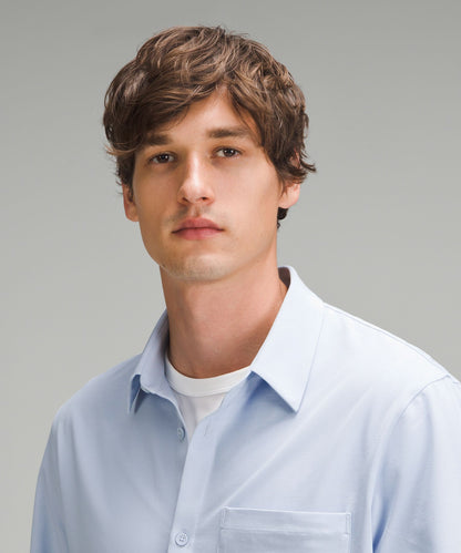 Lululemon Commission Long-Sleeve Shirt *Pocket Blue Linen/White