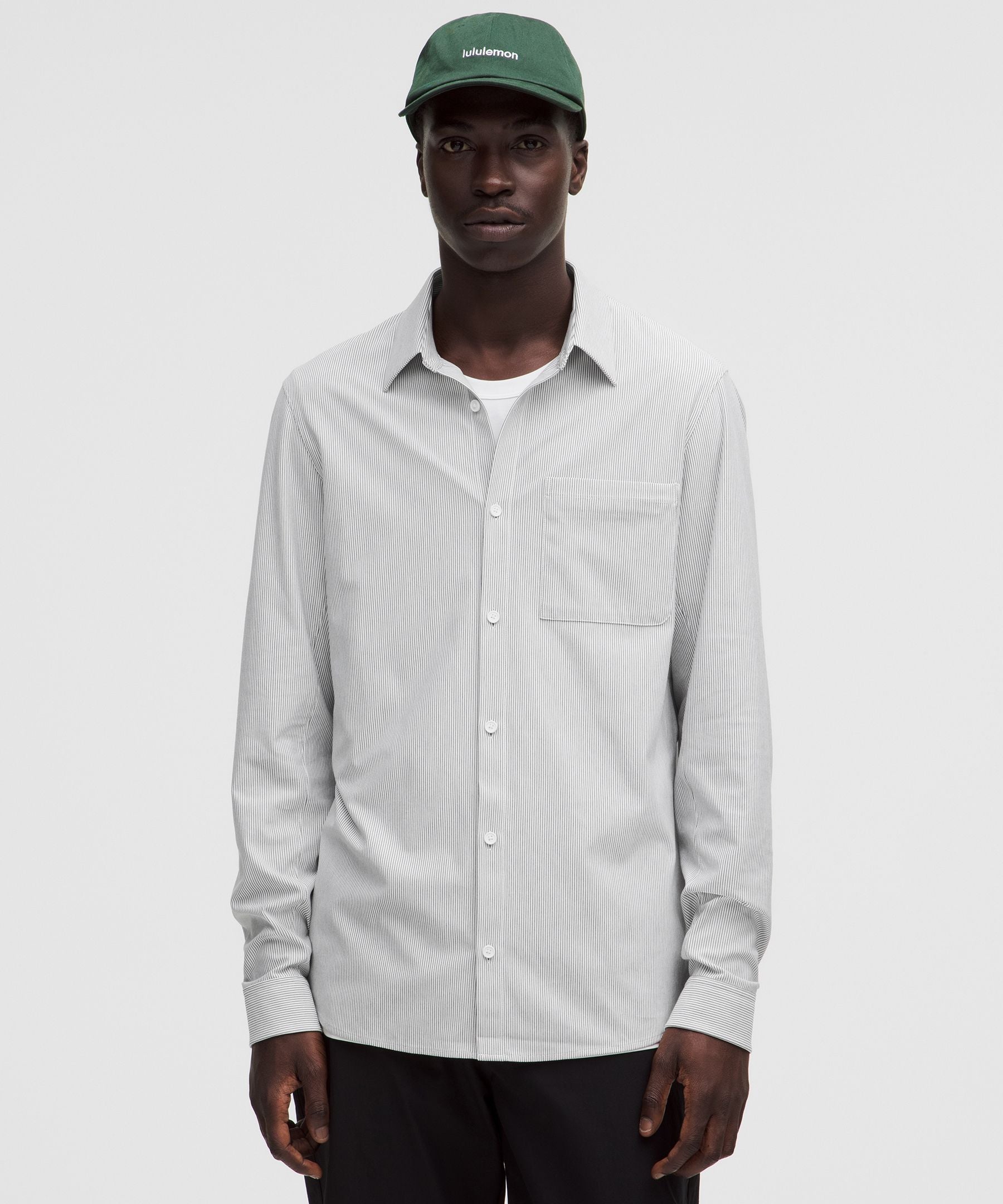 Lululemon Commission Long-Sleeve Shirt *Pocket Commission Stripe White Black