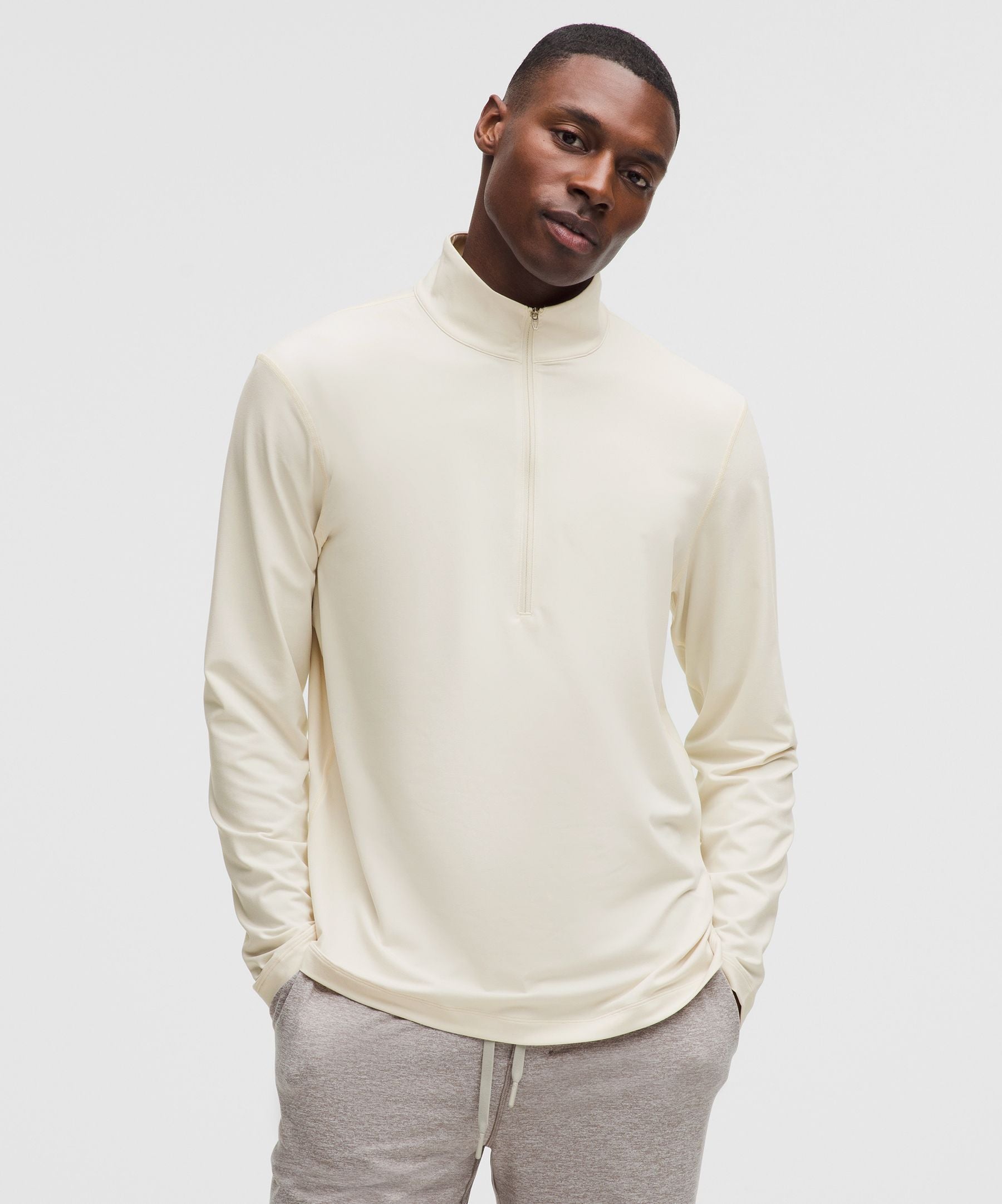 Lululemon Soft Jersey Half Zip Light Ivory