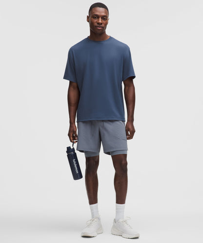 Lululemon EasySet Training Short-Sleeve Shirt Blue Twill