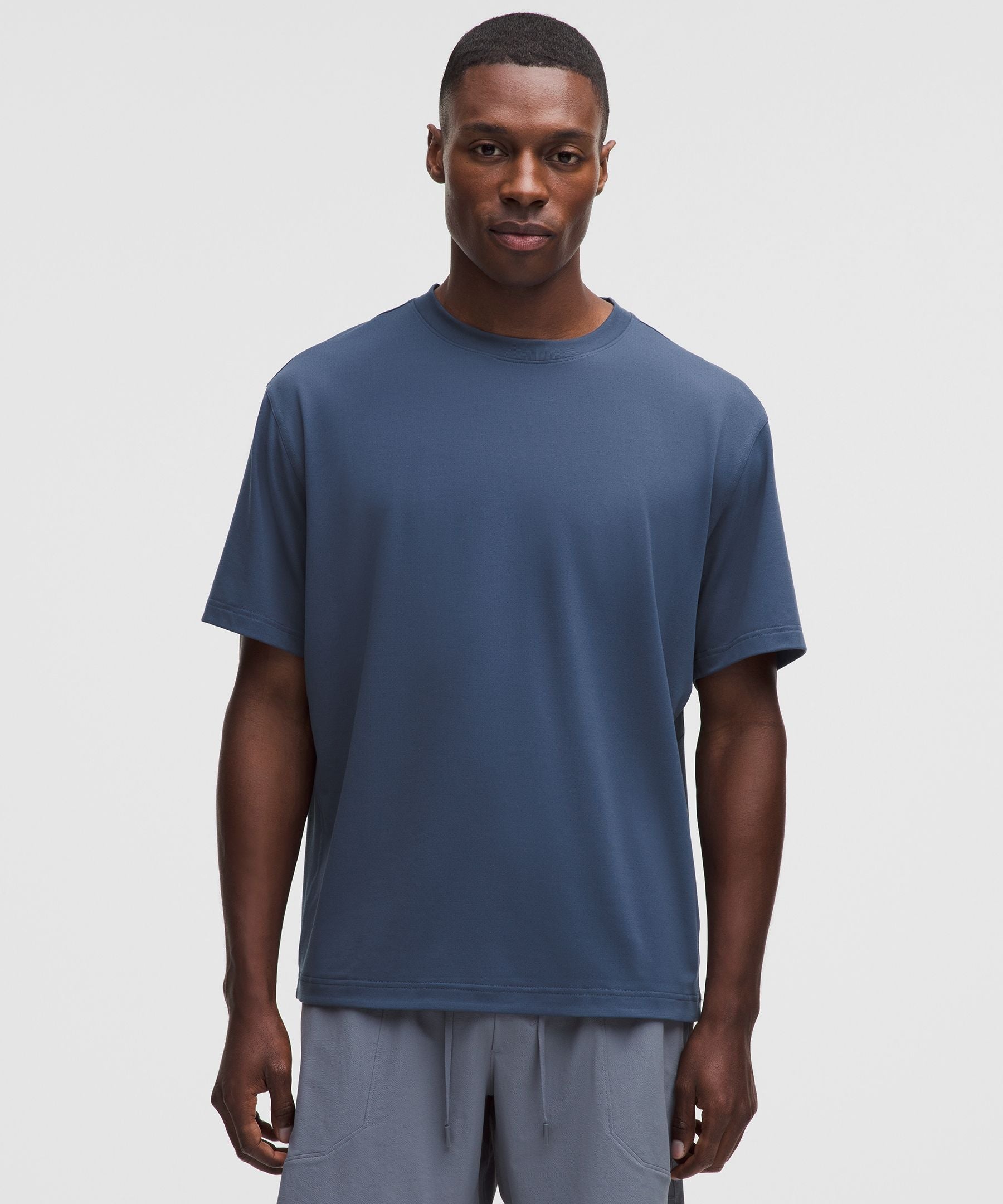 Lululemon EasySet Training Short-Sleeve Shirt Blue Twill