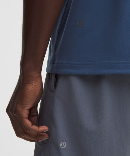 Lululemon EasySet Training Short-Sleeve Shirt Blue Twill