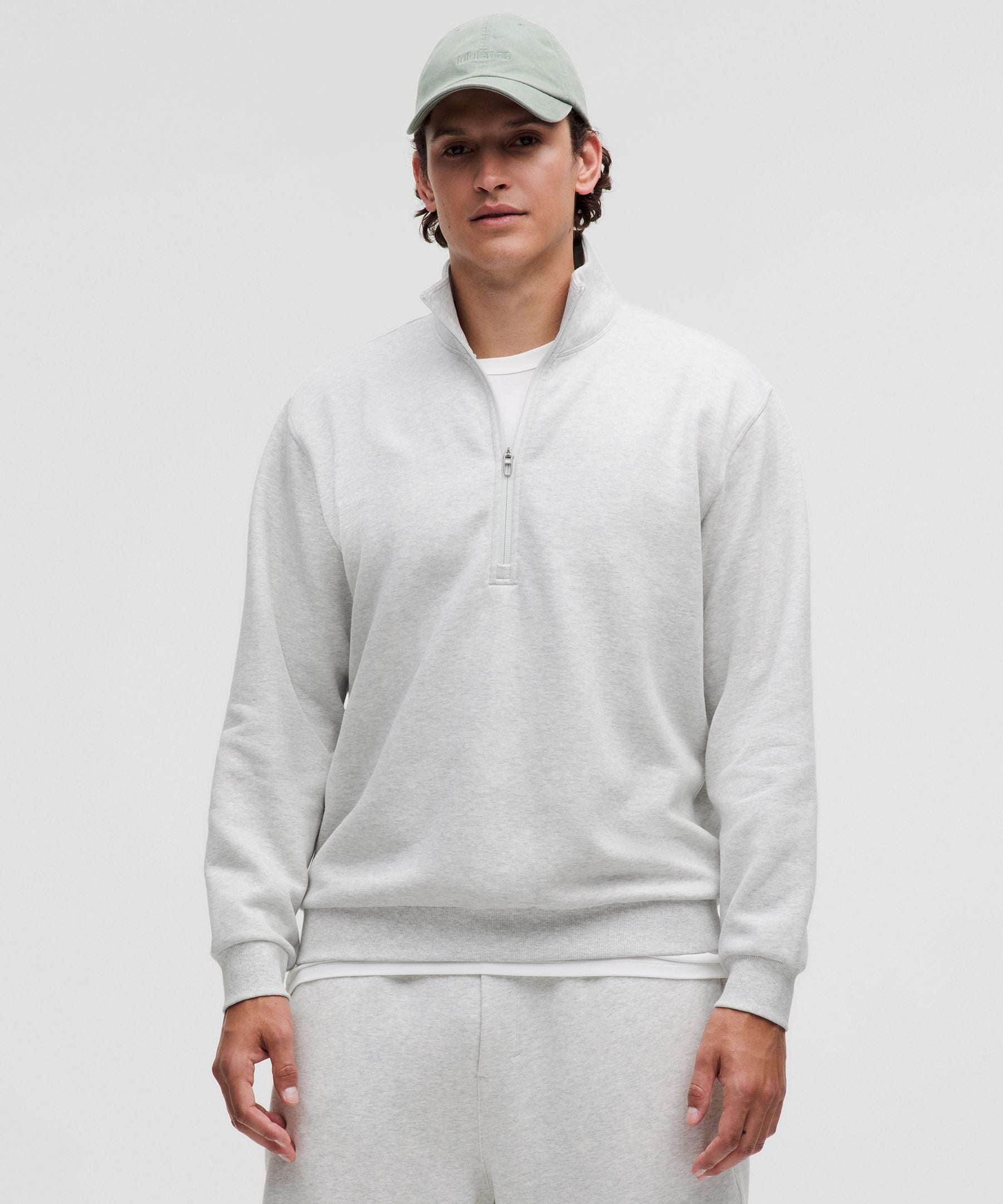 Lululemon Steady State Half Zip Heathered Core Ultra Light Grey