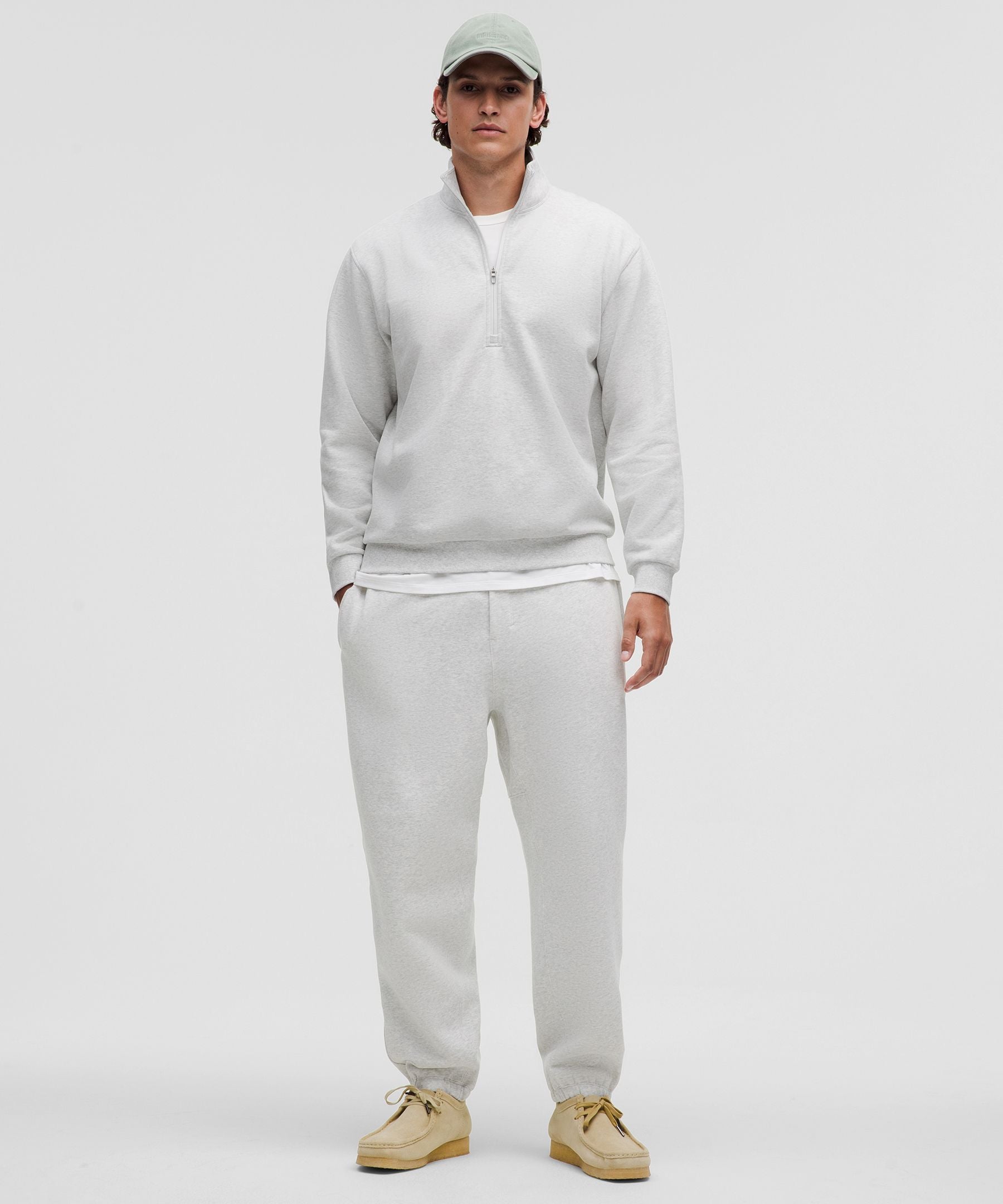 Lululemon Steady State Half Zip Heathered Core Ultra Light Grey