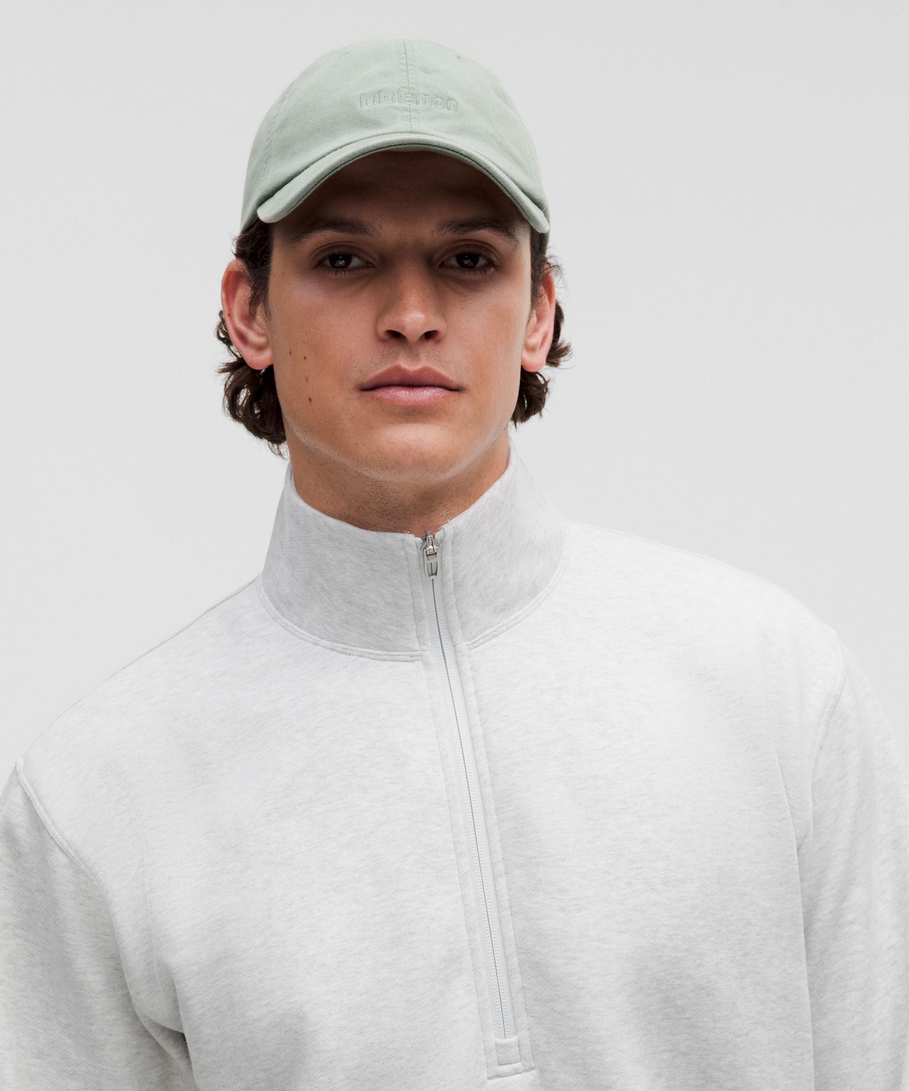 Lululemon Steady State Half Zip Heathered Core Ultra Light Grey