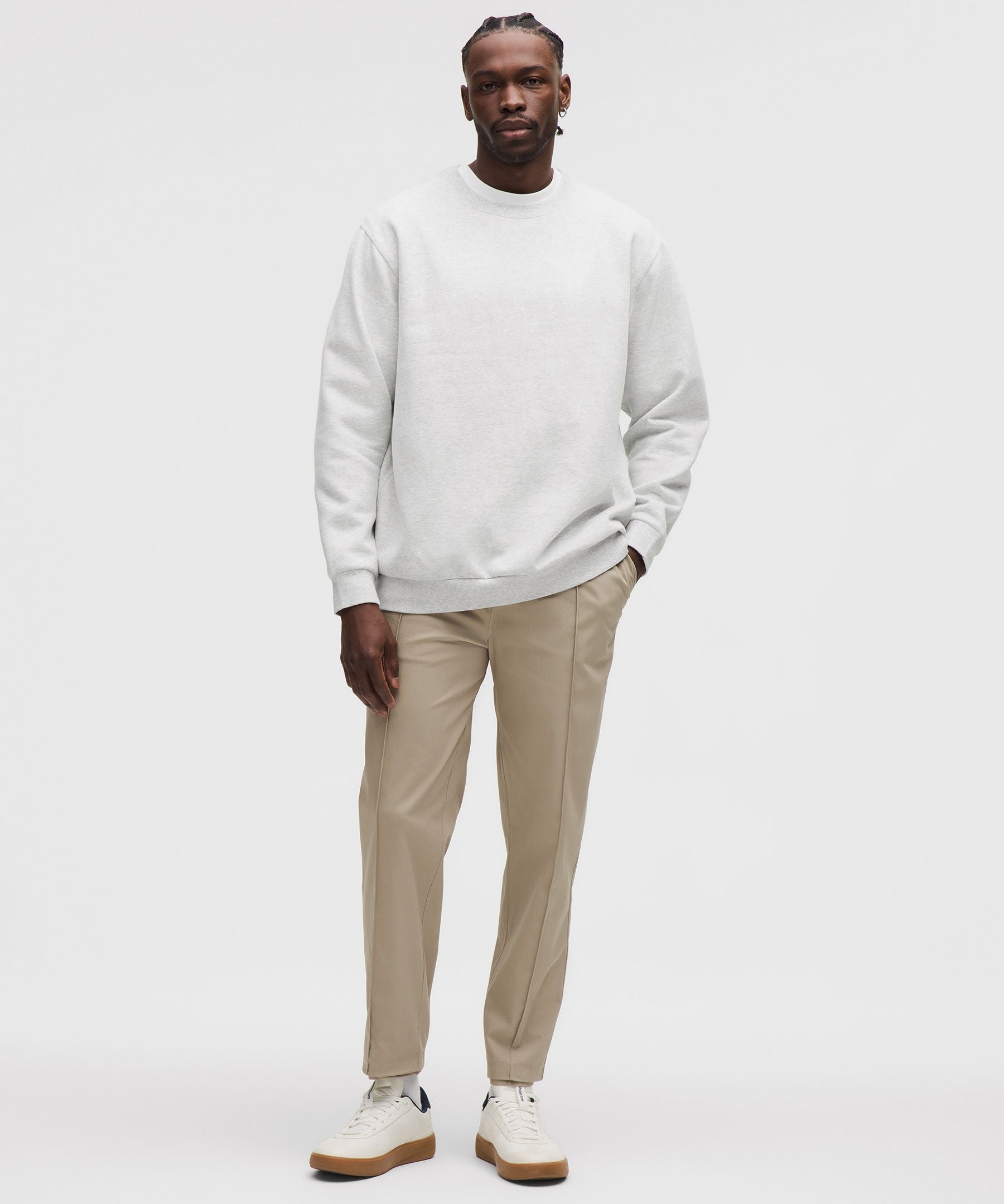 Lululemon Steady State Crew Heathered Core Ultra Light Grey
