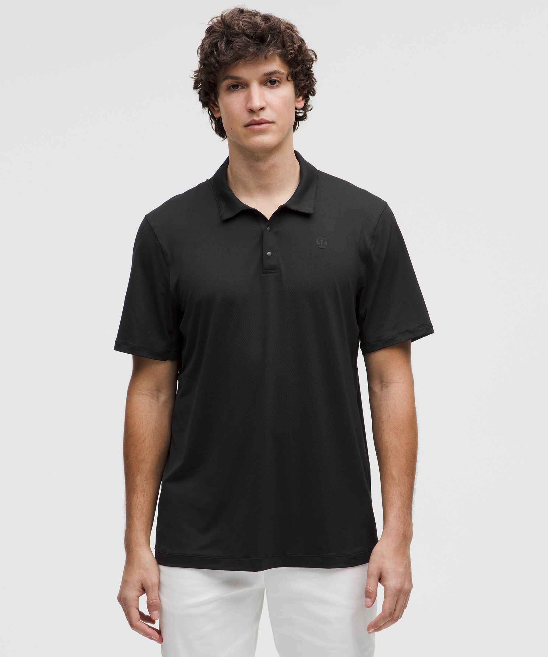 Lululemon Logo Sport Polo Short Sleeve *Updated Fit Black