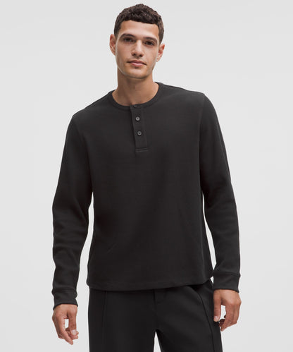 Lululemon Cotton-Blend Waffle Knit Long-Sleeve Henley