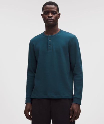 Lululemon Cotton-Blend Waffle Knit Long-Sleeve Henley