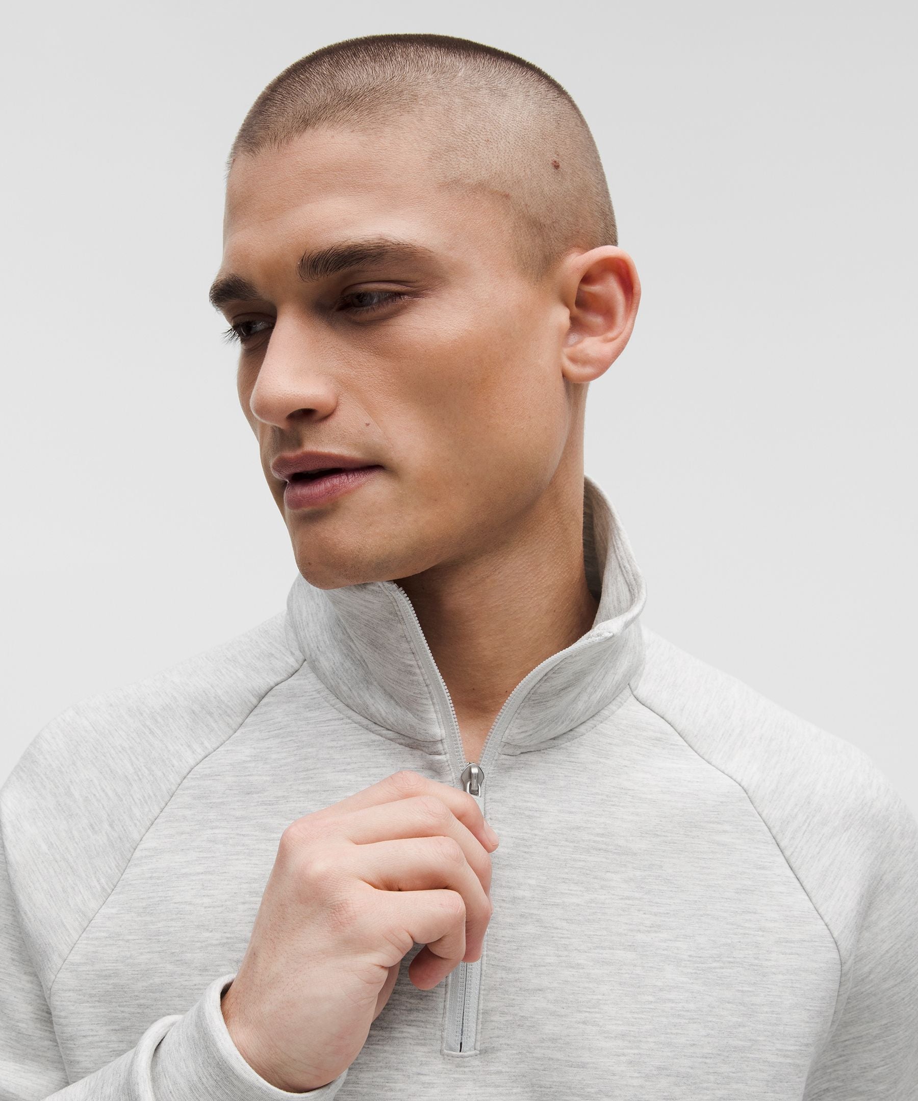 Lululemon Smooth Spacer Quarter Zip Heathered Core Ultra Light Grey