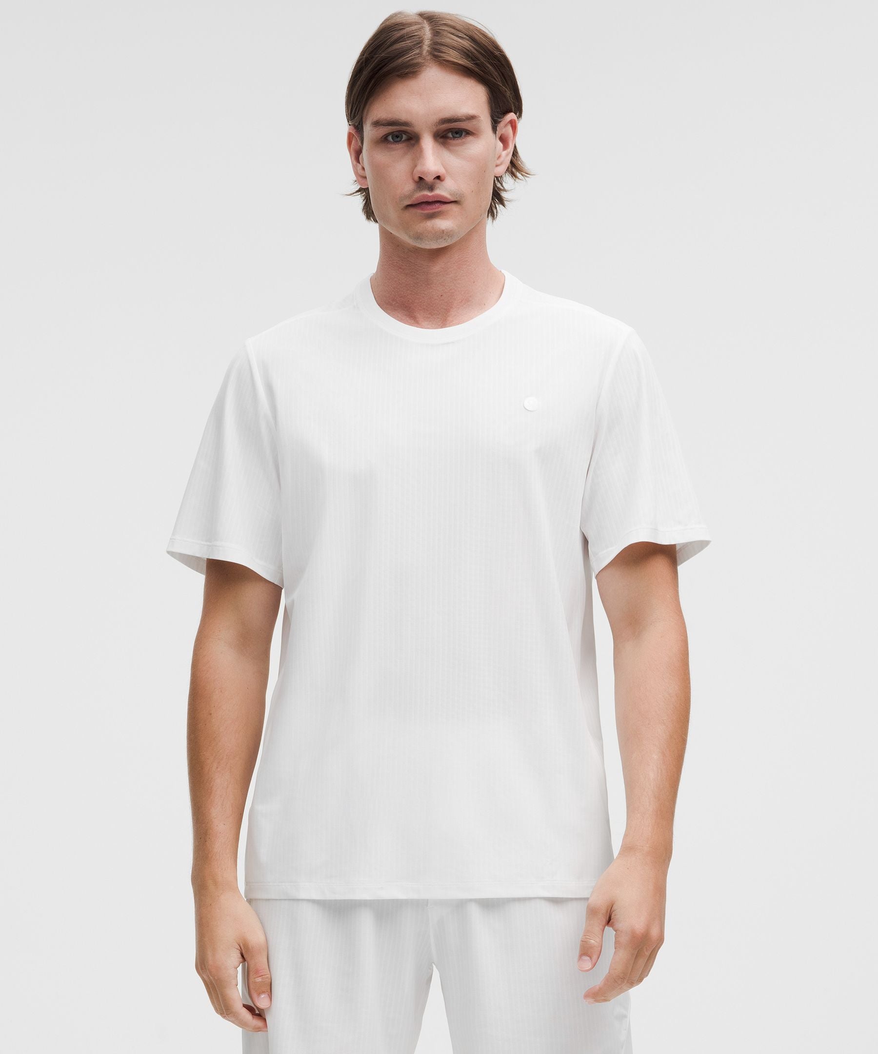 Lululemon UV-Protective Striped Mesh Tennis T-Shirt White