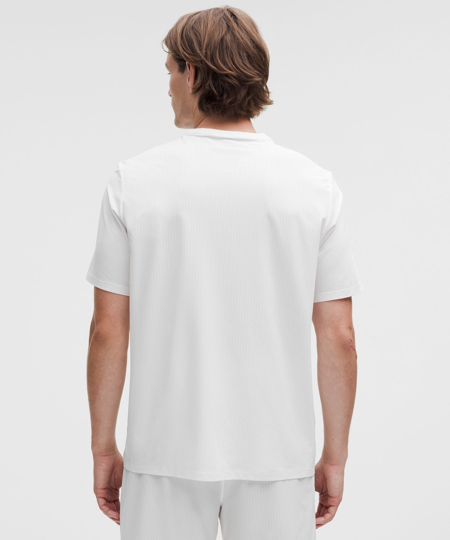 Lululemon UV-Protective Striped Mesh Tennis T-Shirt White