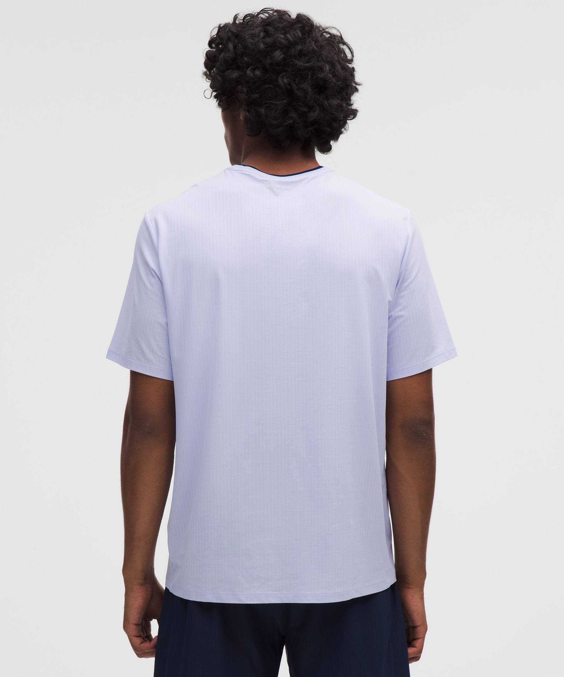 Lululemon UV-Protective Striped Mesh Tennis T-Shirt Serene Blue