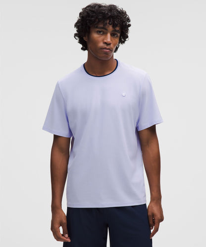 Lululemon UV-Protective Striped Mesh Tennis T-Shirt Serene Blue