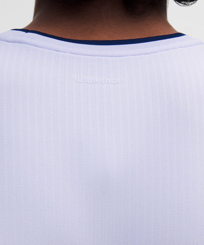 Lululemon UV-Protective Striped Mesh Tennis T-Shirt Serene Blue