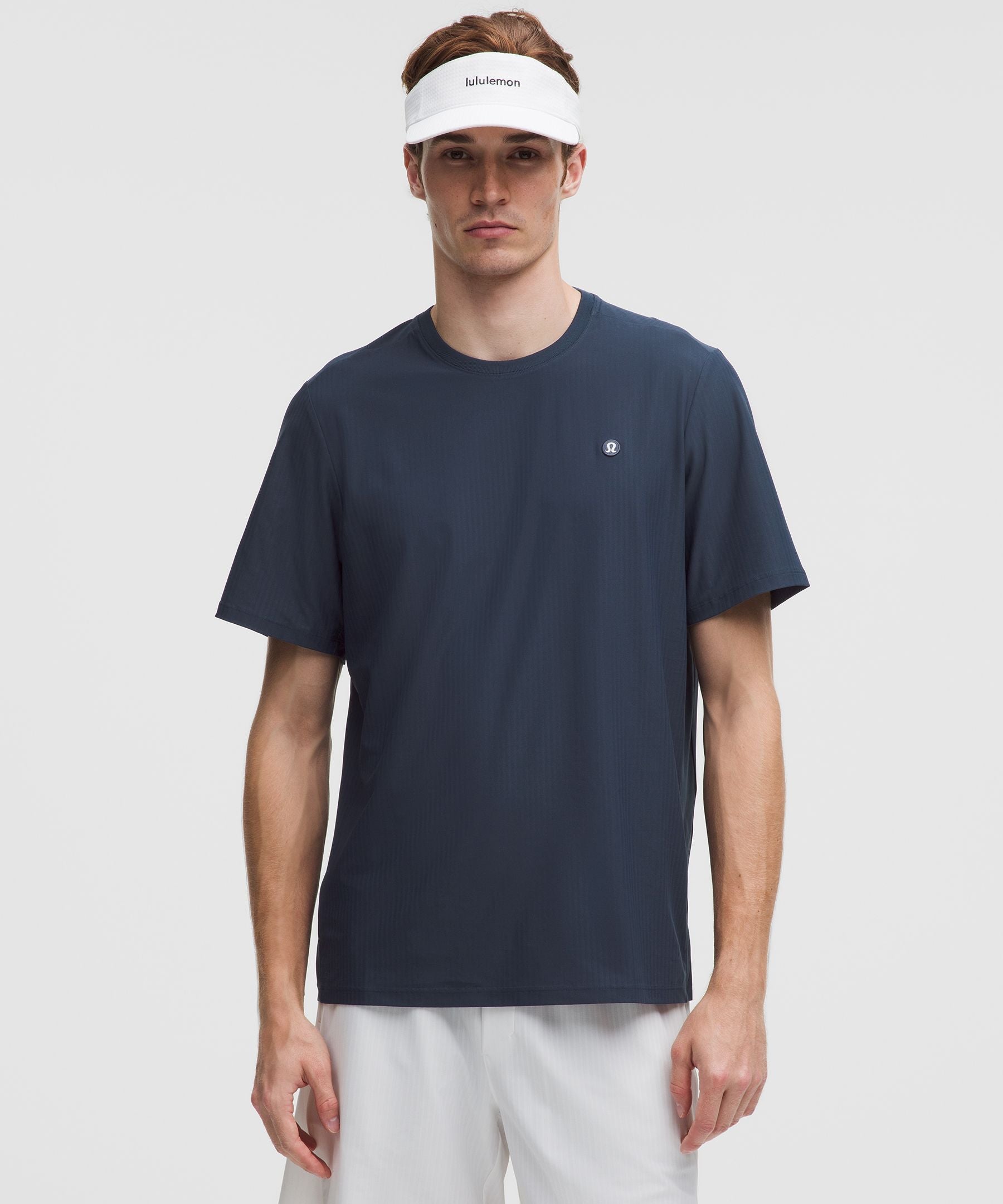 Lululemon UV-Protective Striped Mesh Tennis T-Shirt Club Blue