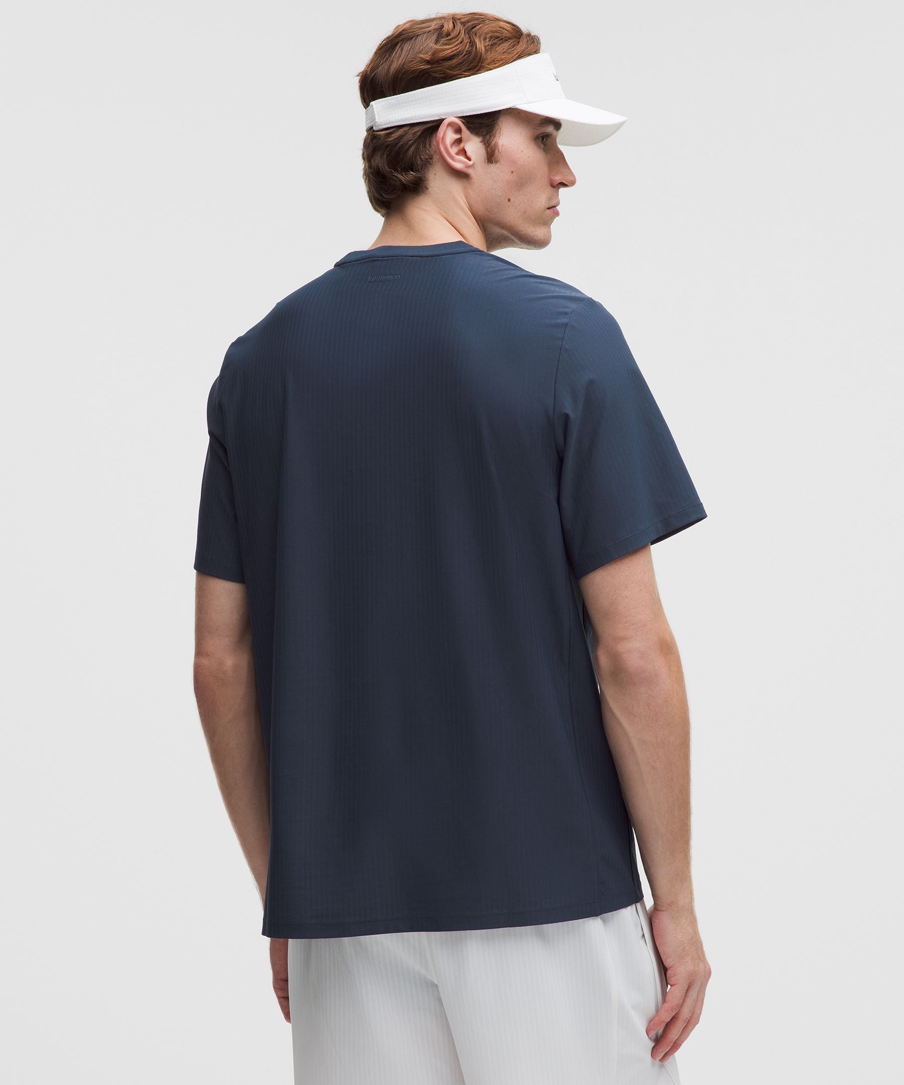 Lululemon UV-Protective Striped Mesh Tennis T-Shirt Club Blue