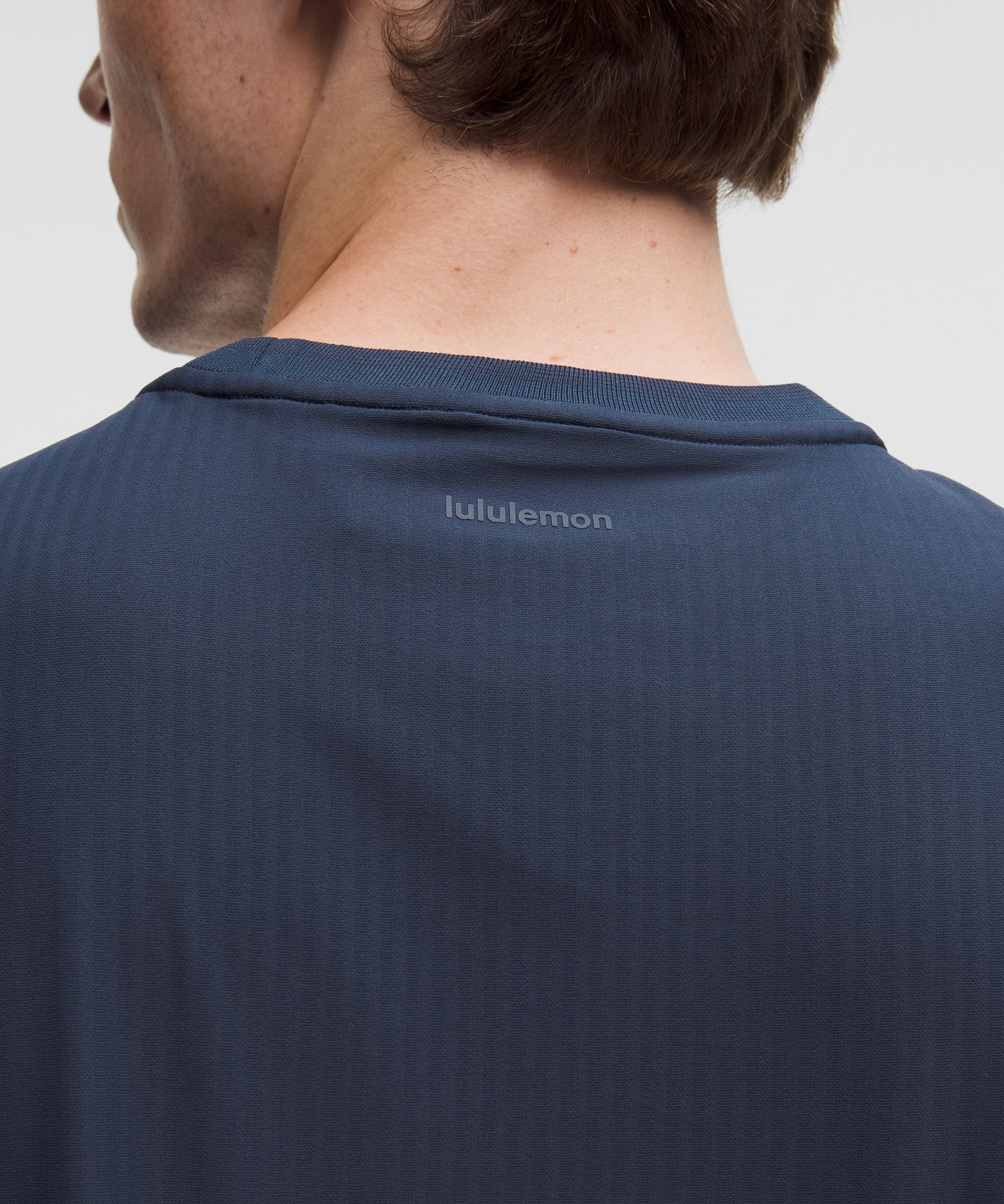 Lululemon UV-Protective Striped Mesh Tennis T-Shirt Club Blue