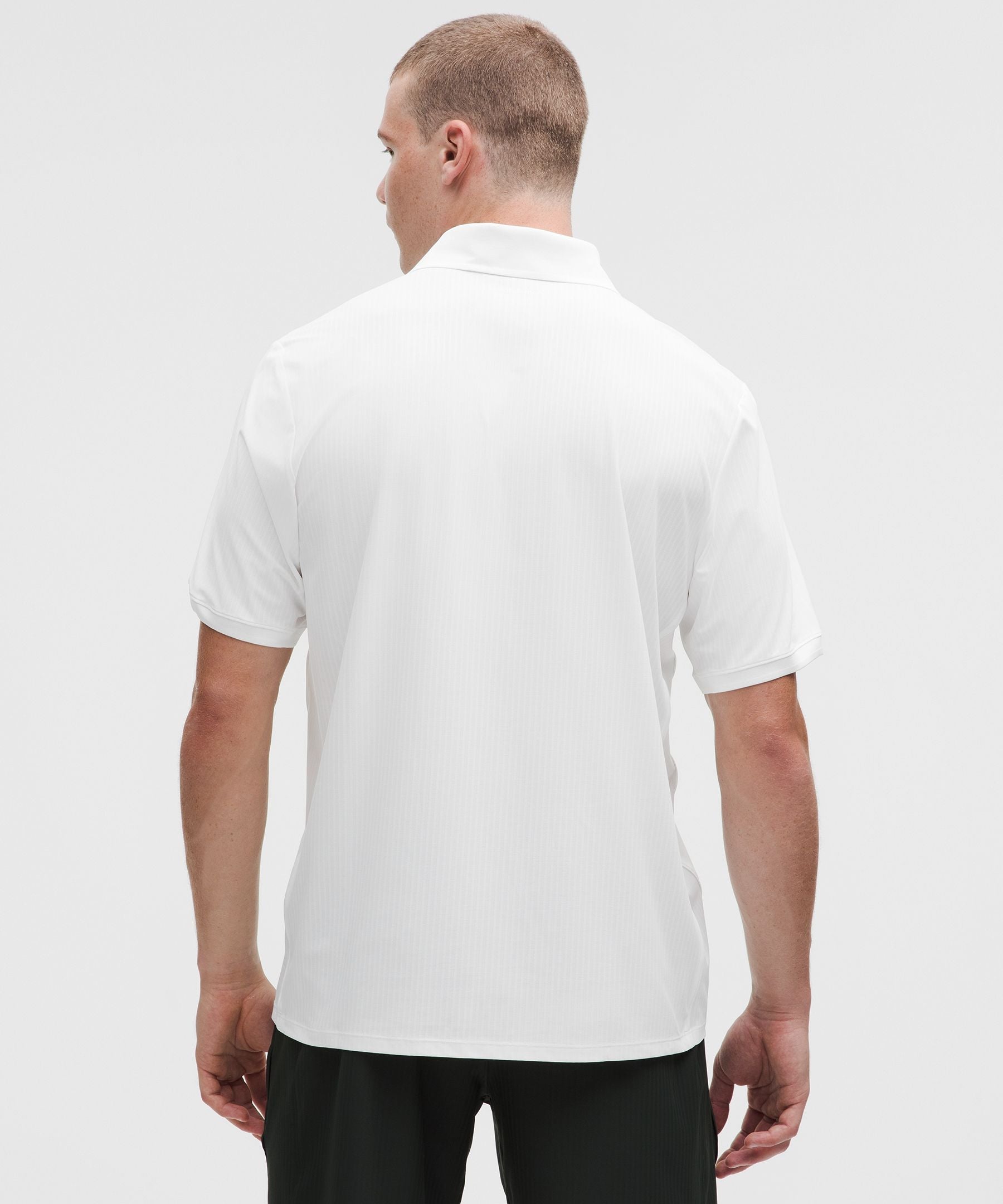 Lululemon UV-Protective Striped Mesh Tennis Polo Shirt White