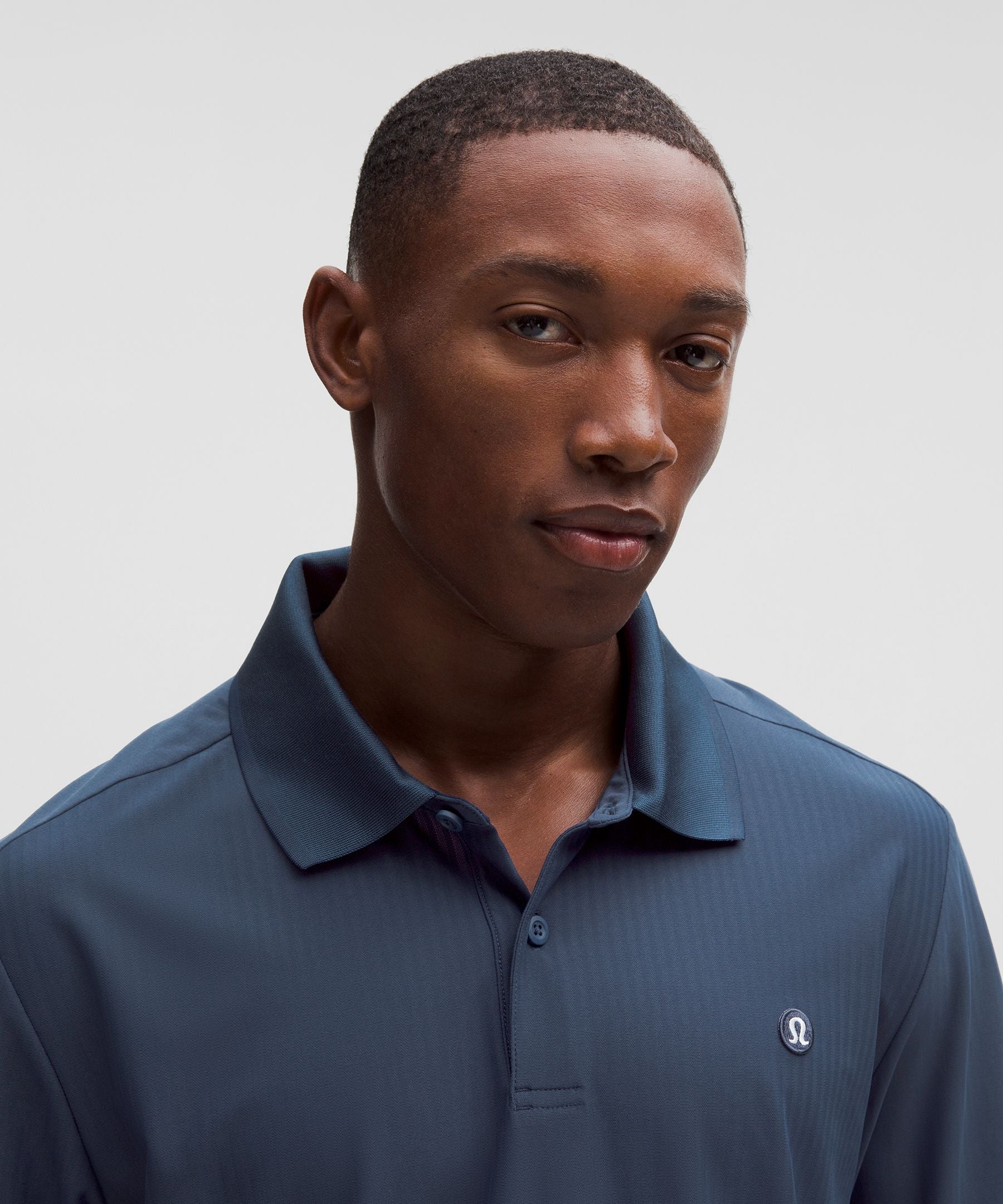 Lululemon UV-Protective Striped Mesh Tennis Polo Shirt Club Blue