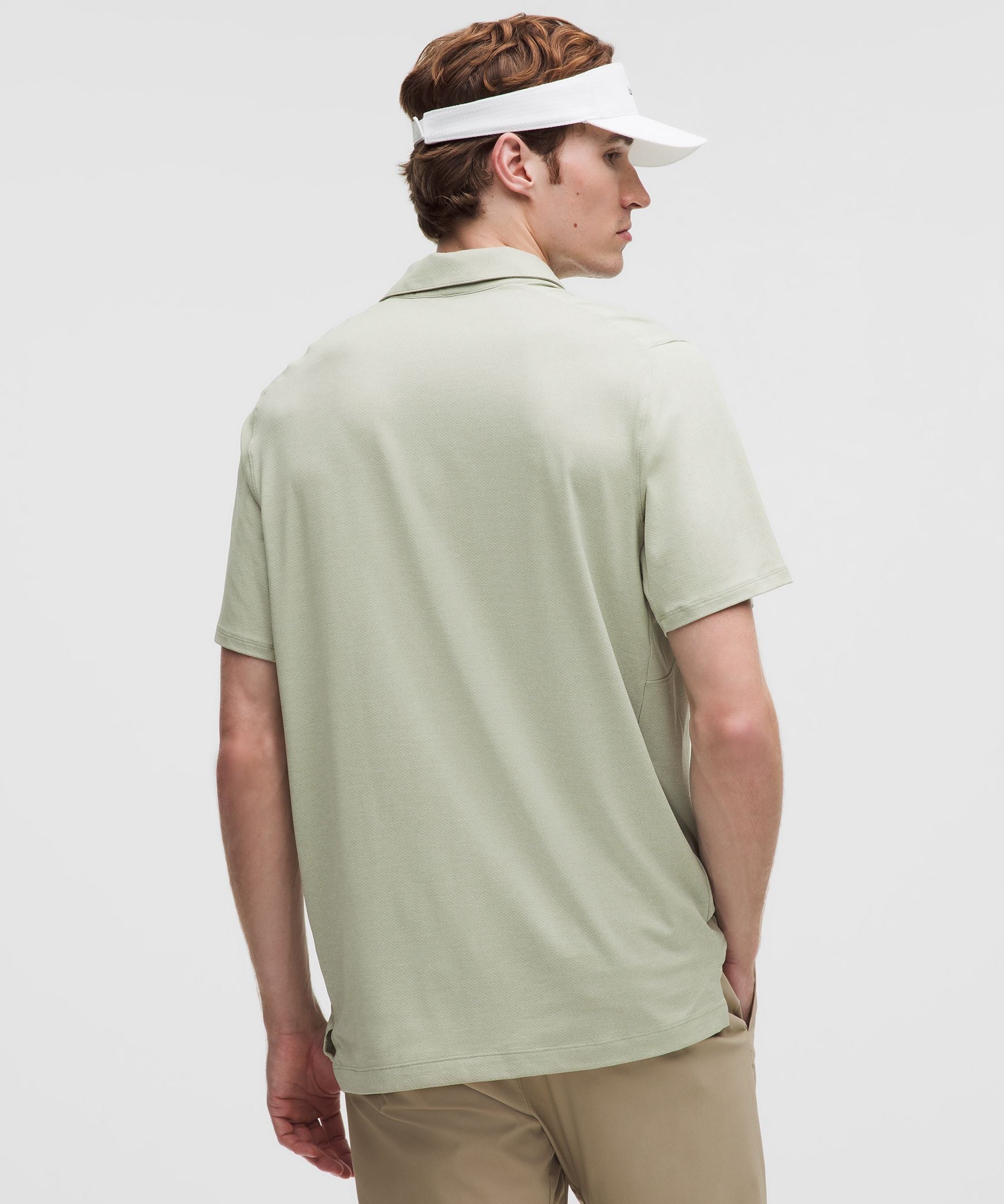 Lululemon Logo Sport Polo Short Sleeve *Updated Fit Heathered Fog Green
