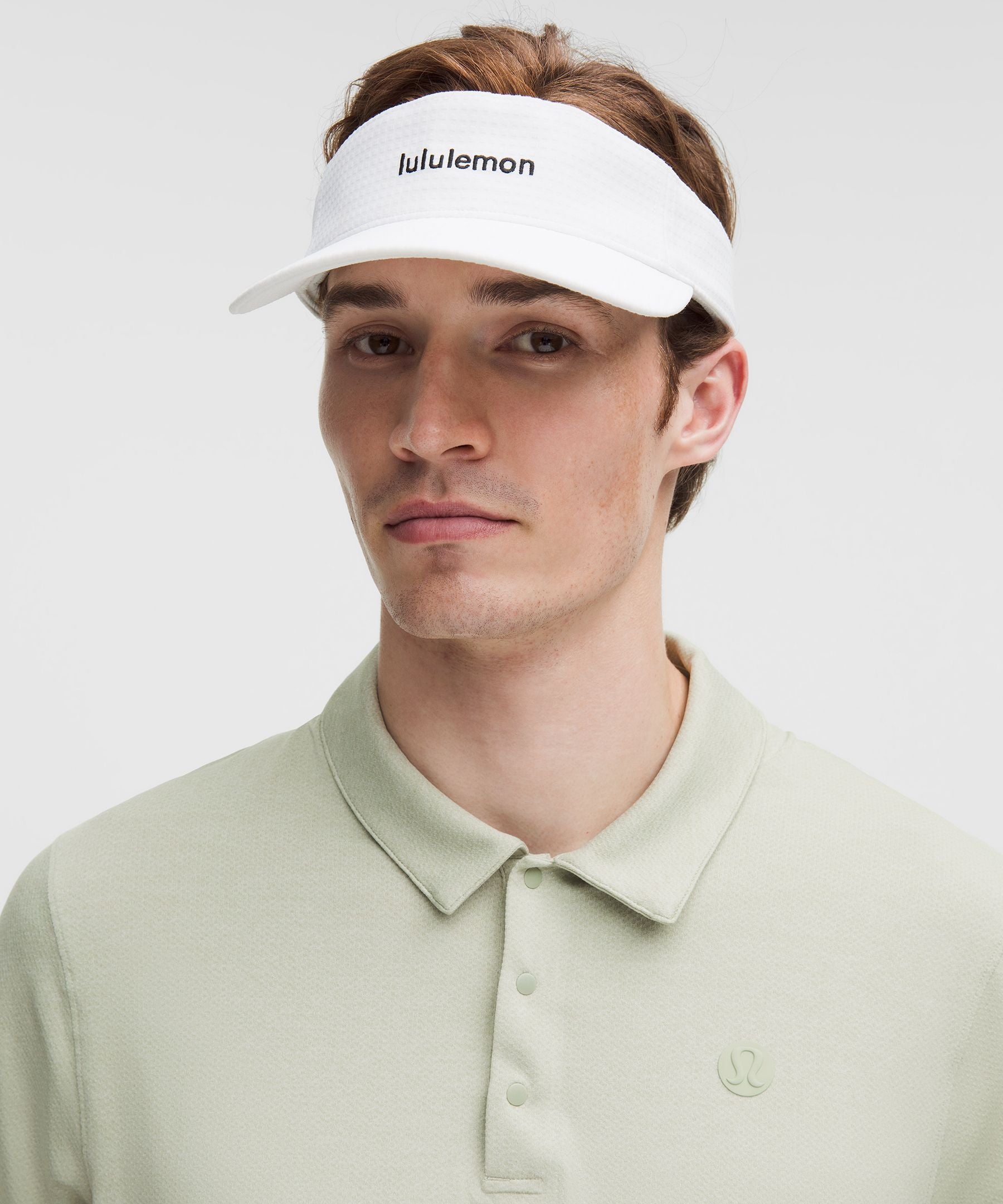 Lululemon Logo Sport Polo Short Sleeve *Updated Fit Heathered Fog Green