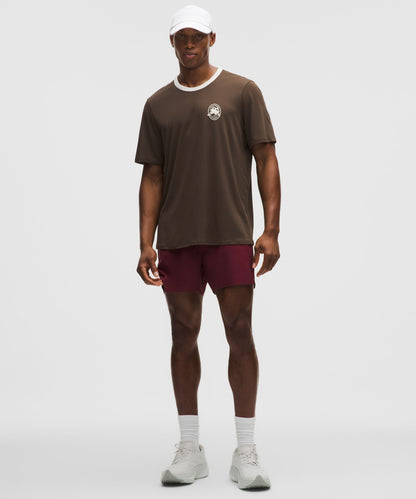 Lululemon Fast and Free Perforated Stripe T-Shirt *Run Crew 1998