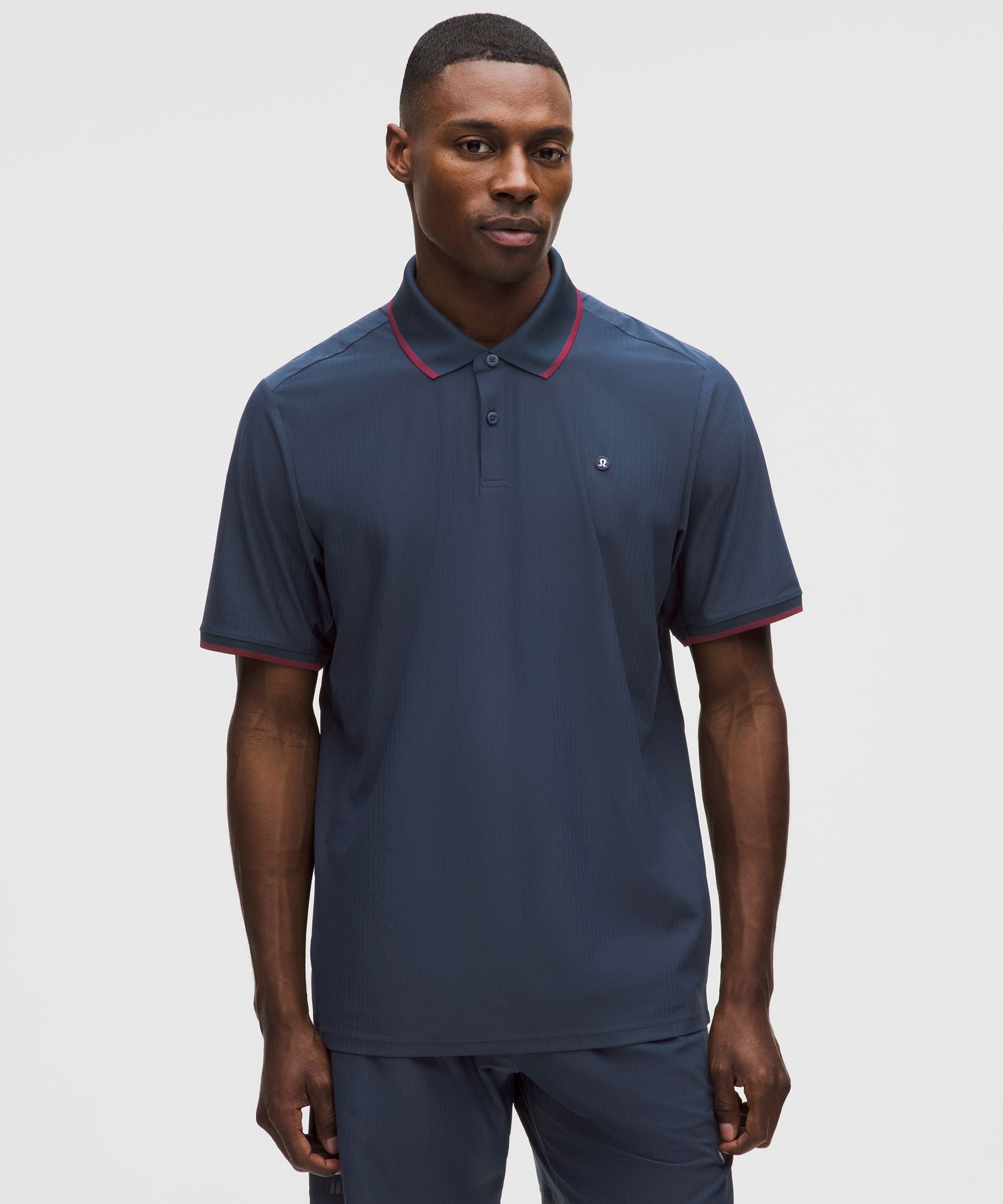 Lululemon UV-Protective Striped Mesh Tennis Polo Shirt