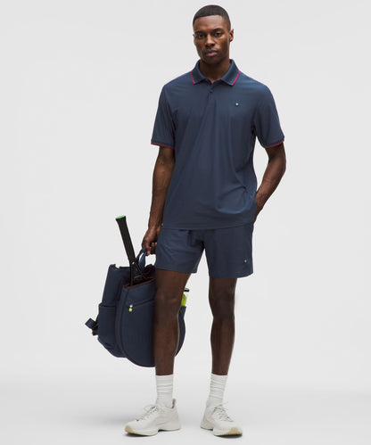 Lululemon UV-Protective Striped Mesh Tennis Polo Shirt