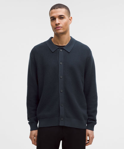 Lululemon Cotton-Blend Knit Collared Cardigan