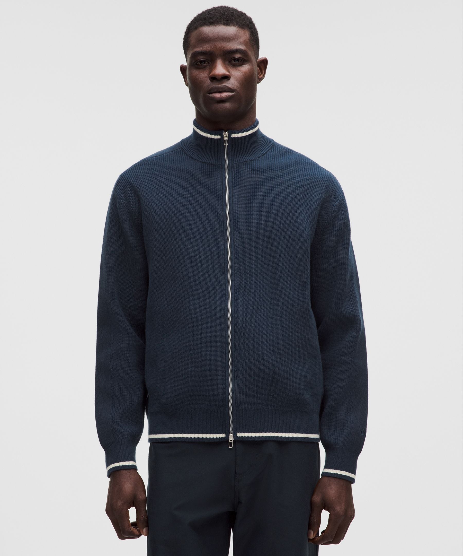 Lululemon Cotton-Blend Knit Full-Zip Sweater