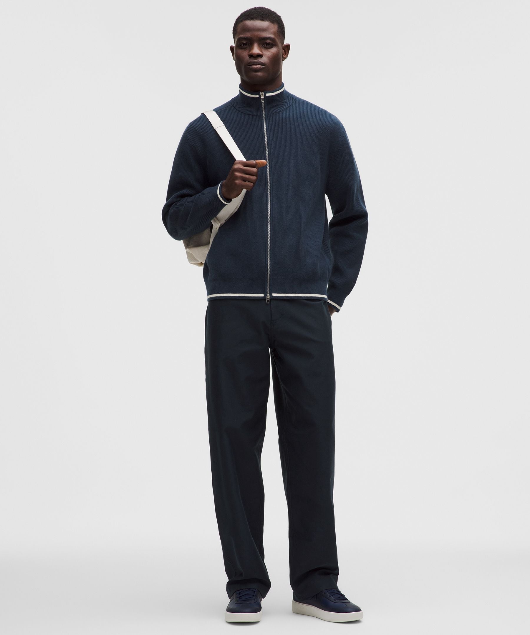 Lululemon Cotton-Blend Knit Full-Zip Sweater