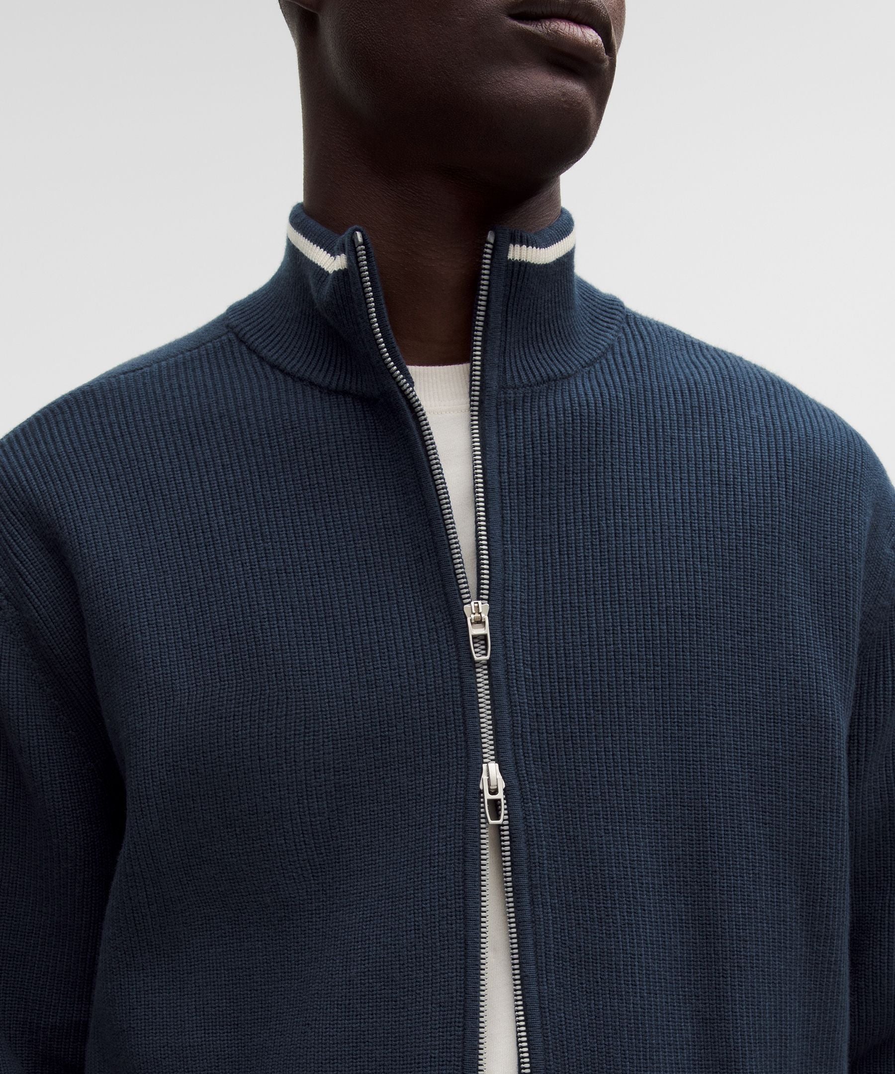 Lululemon Cotton-Blend Knit Full-Zip Sweater