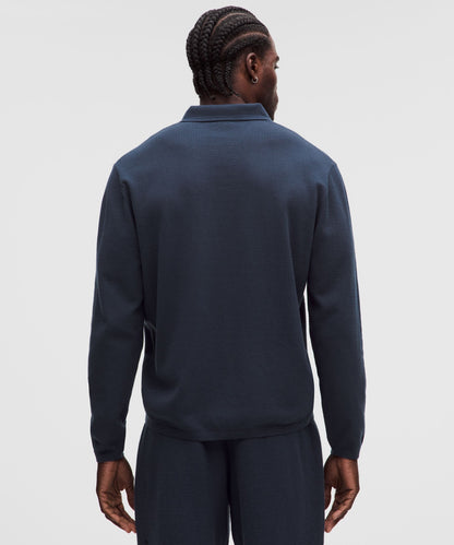 Lululemon Cotton-Blend Knit Long-Sleeve Polo Shirt