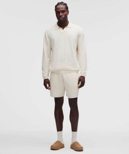 Lululemon Cotton-Blend Knit Long-Sleeve Polo Shirt