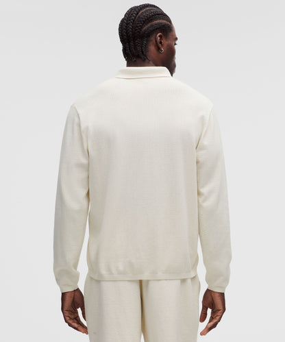 Lululemon Cotton-Blend Knit Long-Sleeve Polo Shirt