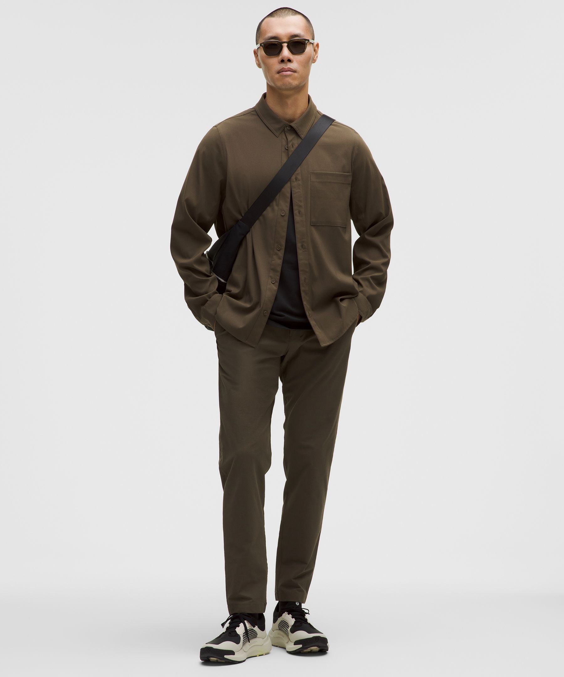 Lululemon ABC Slim-Fit Trouser 32L *Stretch Cotton VersaTwill Olive Brown