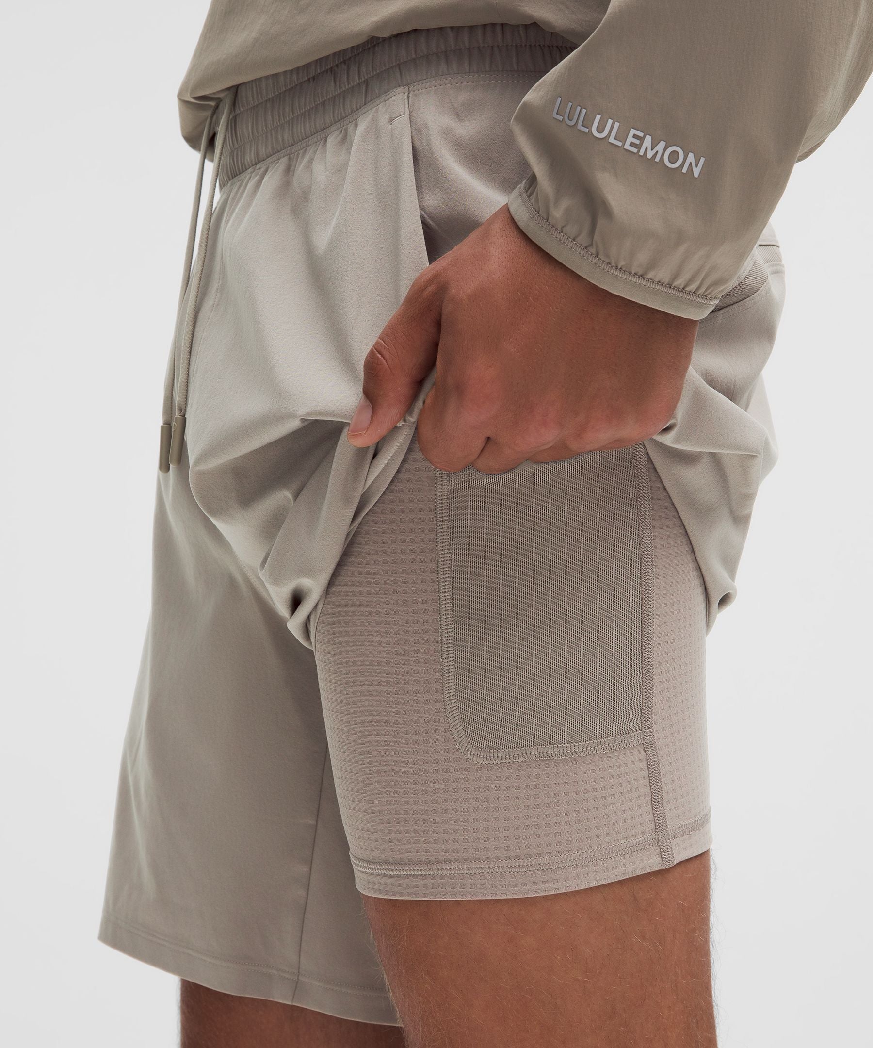 Lululemon Pace Breaker Lined Short 7" Warm Ash Grey