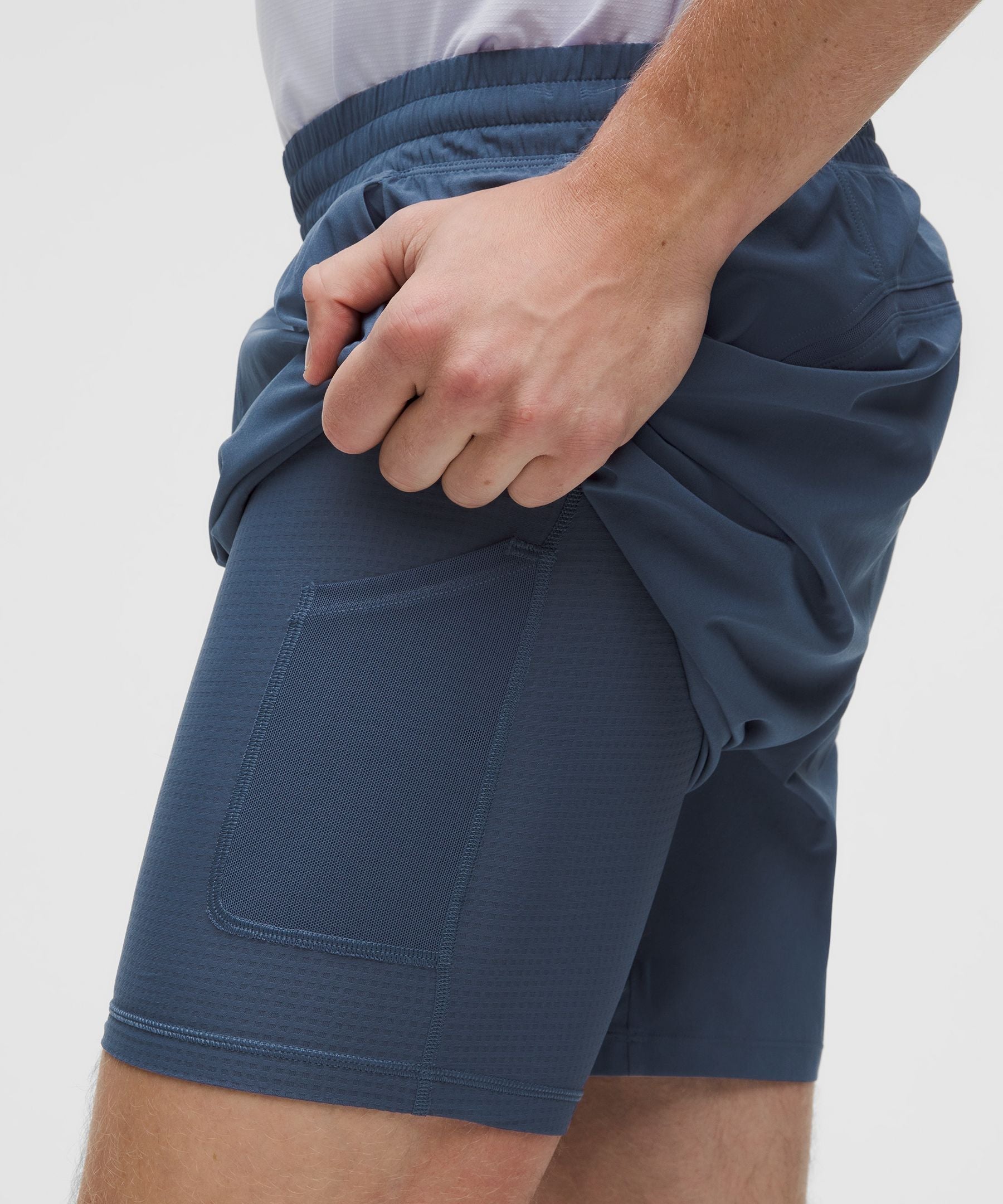 Lululemon Pace Breaker Lined Short 7" Blue Twill