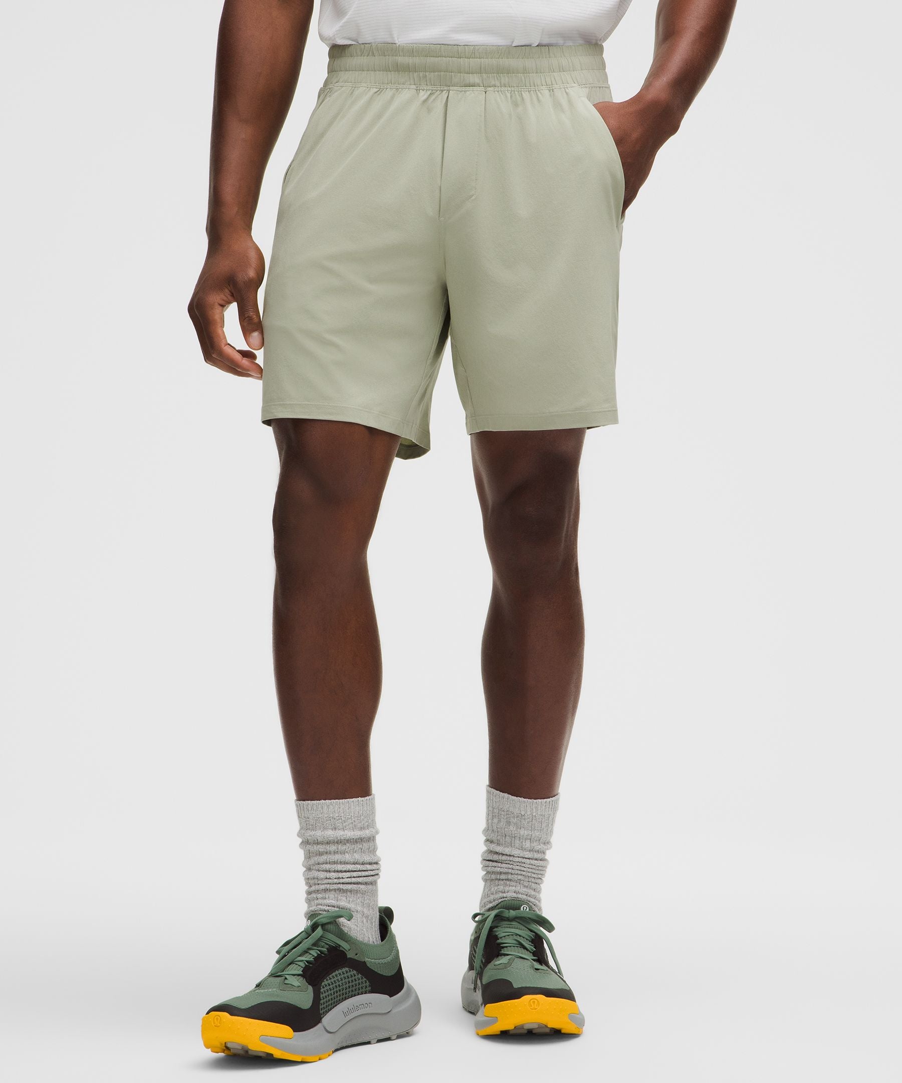 Lululemon Pace Breaker Linerless Short 7" Fog Green