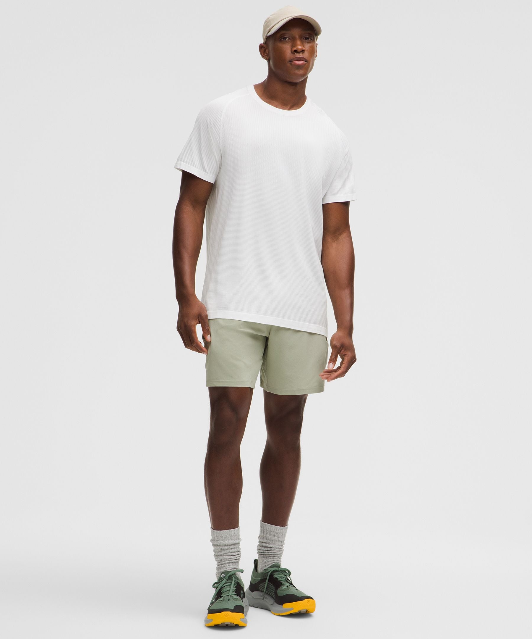 Lululemon Pace Breaker Linerless Short 7" Fog Green