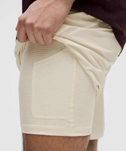 Lululemon Pace Breaker Lined Short 5" Light Ivory