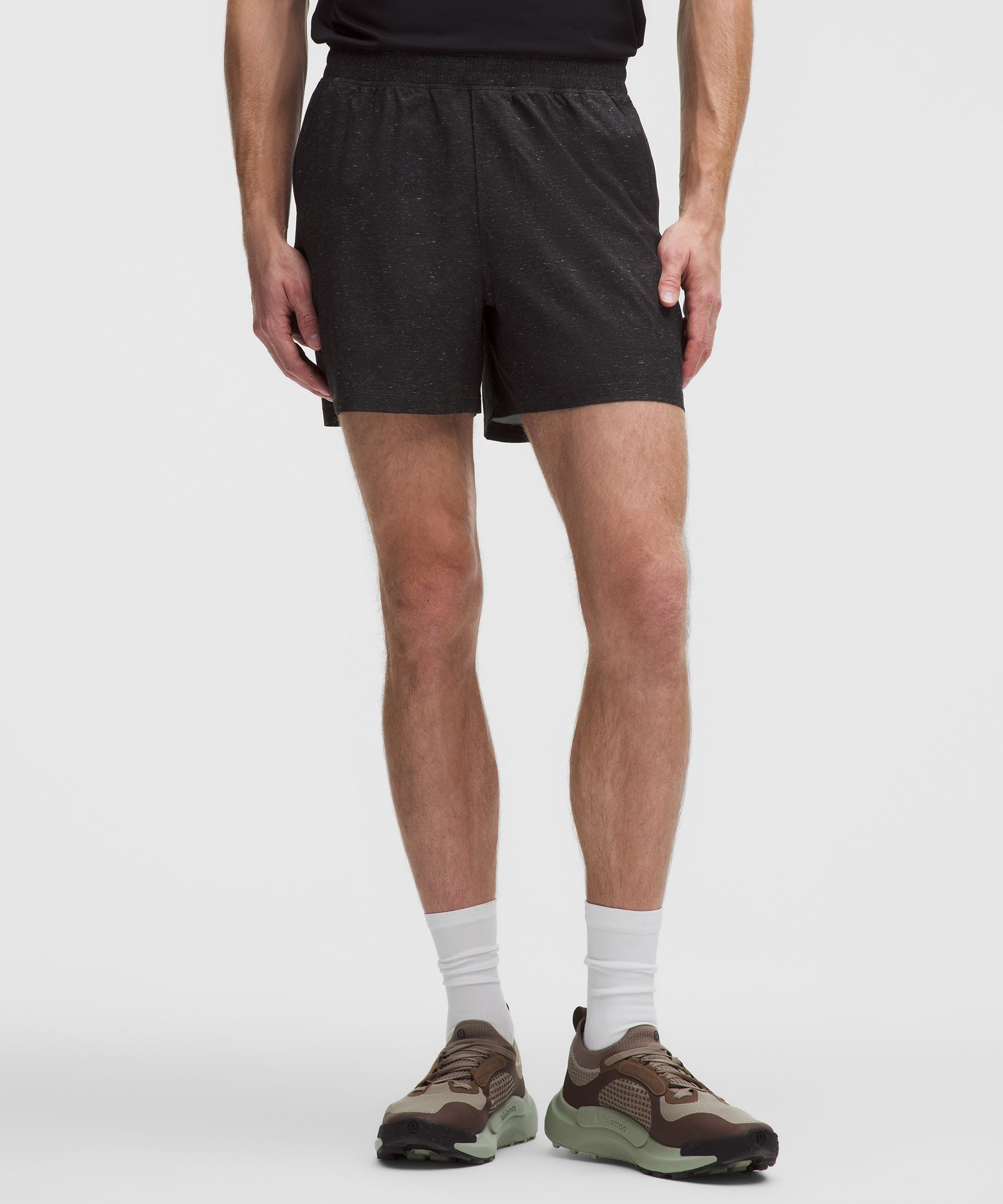 Lululemon Pace Breaker Linerless Short 5" Speckled Heather Black Multi
