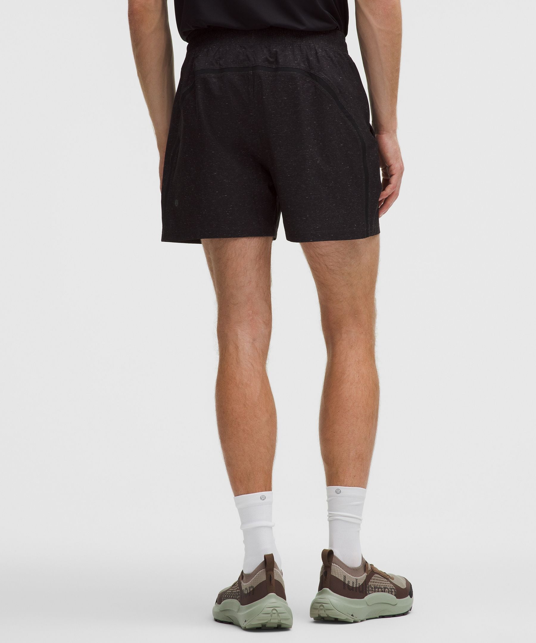 Lululemon Pace Breaker Linerless Short 5" Speckled Heather Black Multi