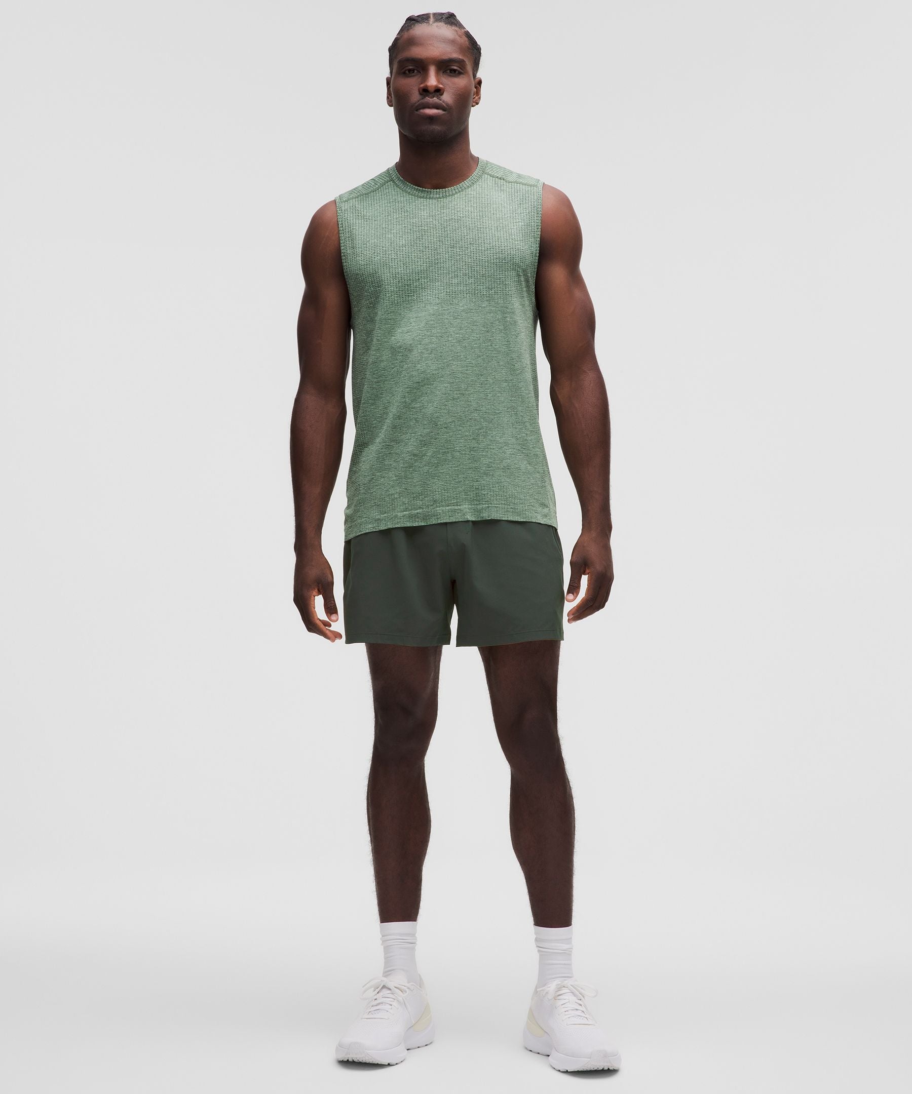 Lululemon Pace Breaker Linerless Short 5" Rainforest Green